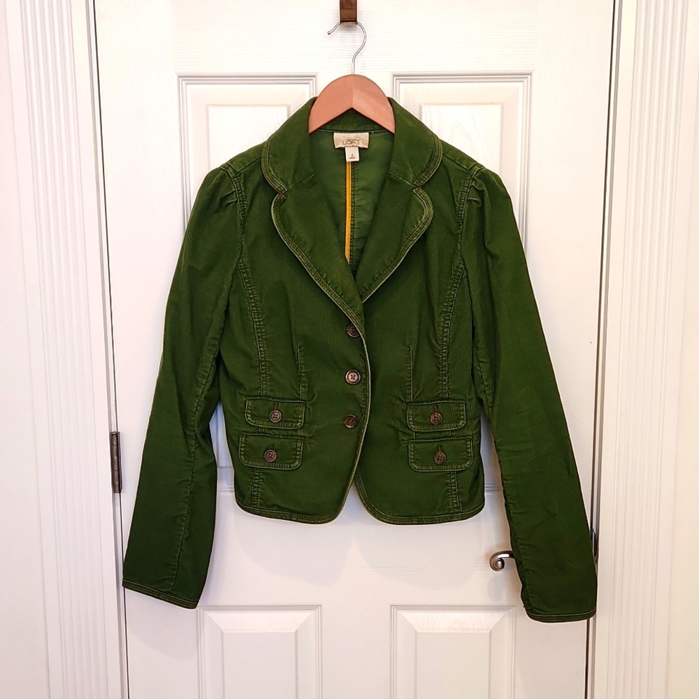 Vintage Ann Taylor LOFT corduroy jacket in green size 8